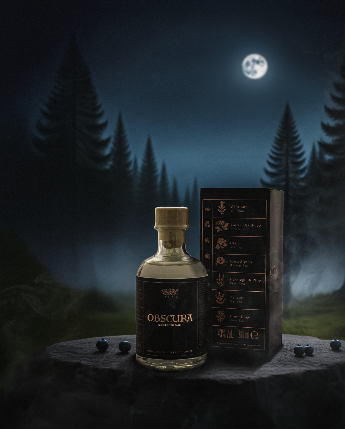 Gin Obscura Tanca in ambientazione notturna