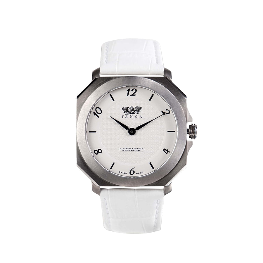 PieroUno Gentleman Attitude – Cassa Bianca, Cinturino Pelle Bianca