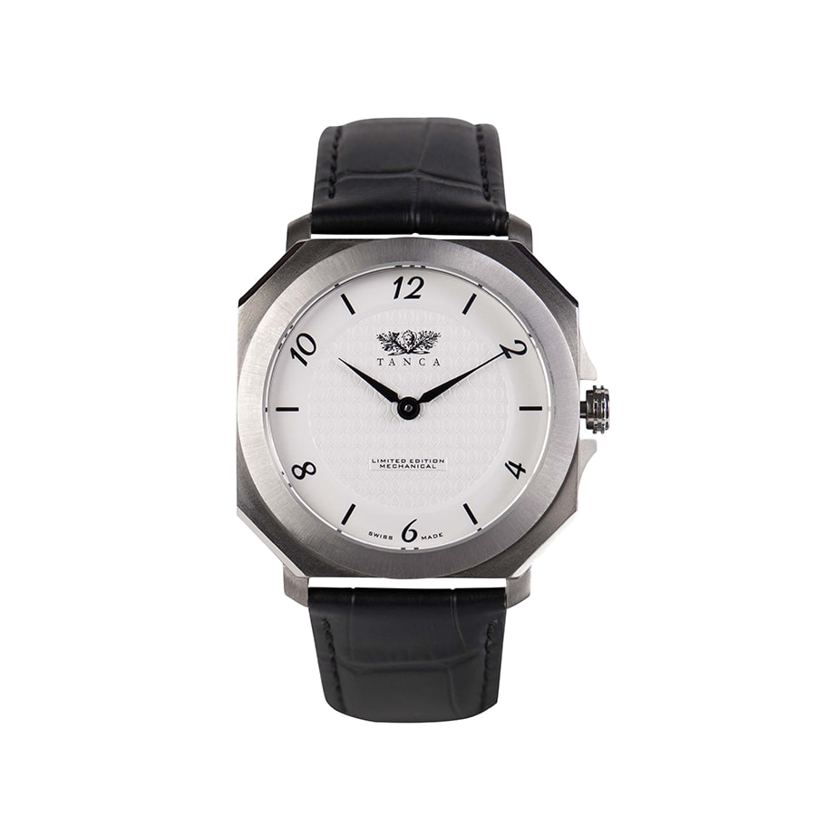 PieroUno Gentleman Attitude – Cassa Bianca, Cinturino Pelle Nera