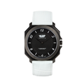 PieroUno Gentleman Attitude – Cassa Nera, Cinturino Pelle Bianca